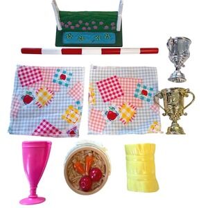 Vintage Barbie Horse Nibbles 1995 Show Accessories Lot Trophies Jump Hay 90s